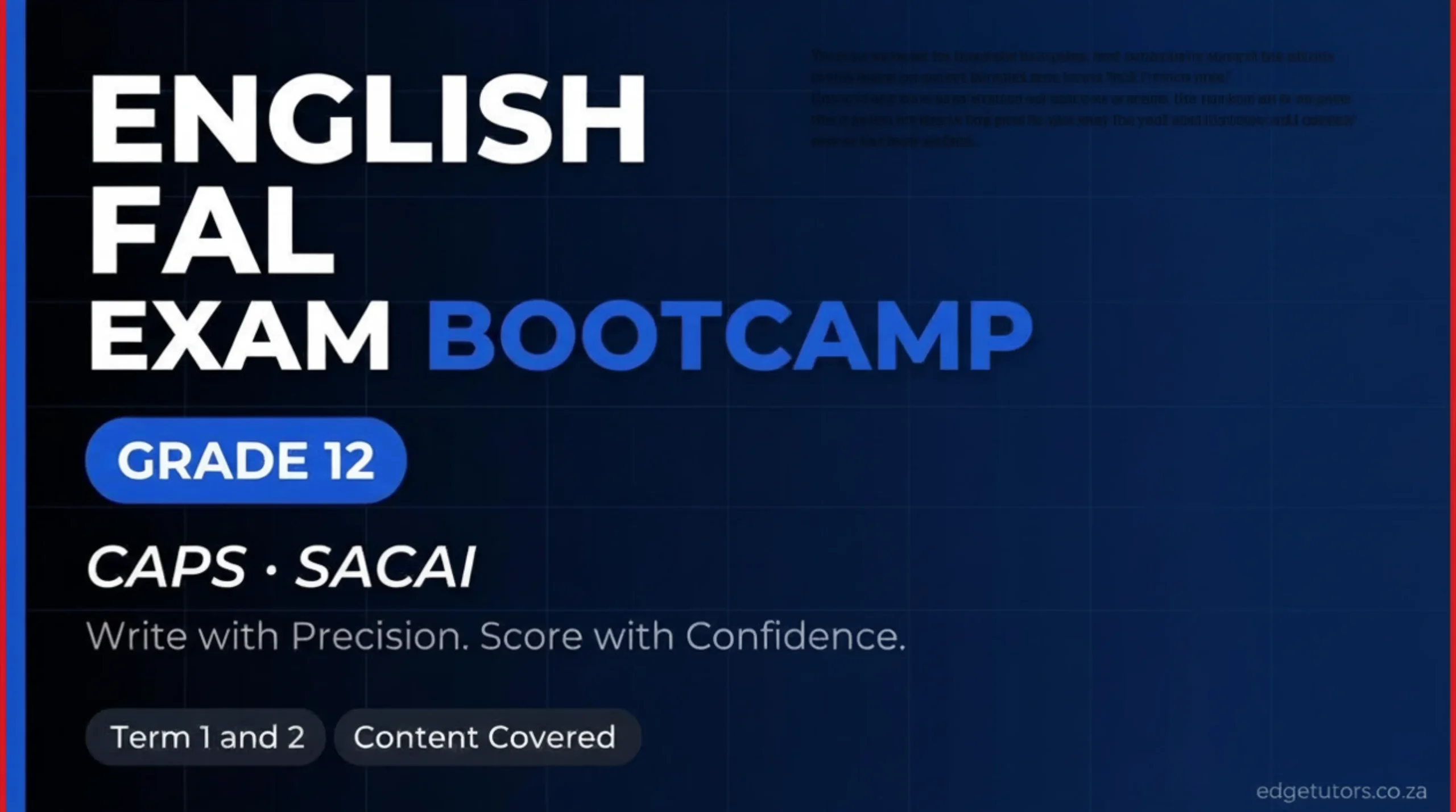 English FAL Exam Bootcamp — Grade 12 (May 2026)
